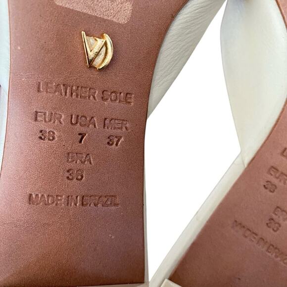 Anthropologie Vicenza Wharton Tan Leather Bow Mule Heels NWOB size 7 - Picture 11 of 11